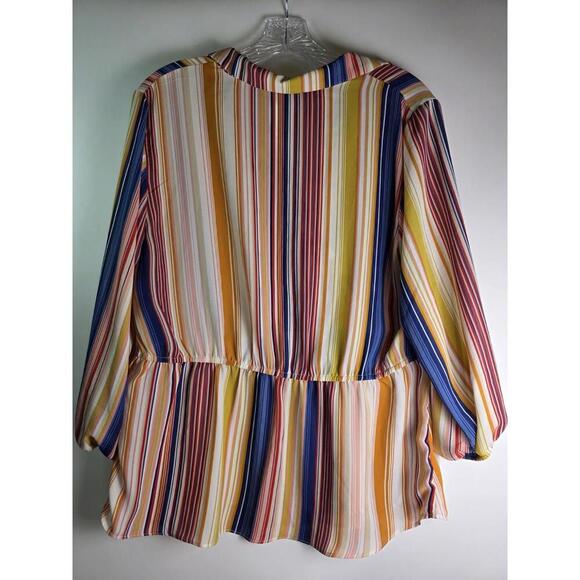 Cato Est. 1946 Top Womens Size L Multi Stripy Colors Casual Flowey Wear - Picture 8 of 9